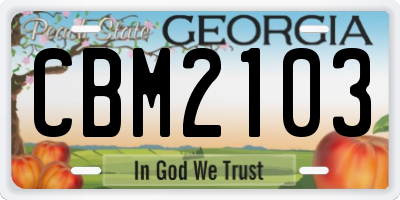 GA license plate CBM2103