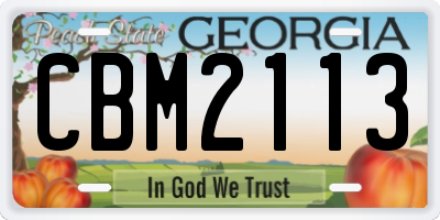 GA license plate CBM2113