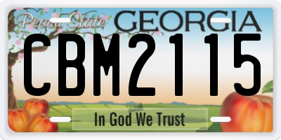 GA license plate CBM2115
