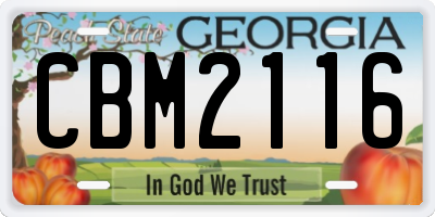 GA license plate CBM2116