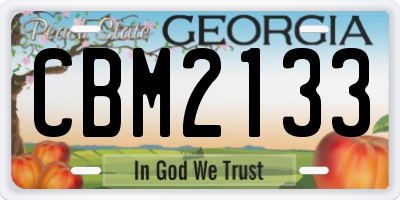 GA license plate CBM2133