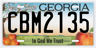 GA license plate CBM2135