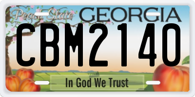 GA license plate CBM2140