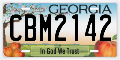 GA license plate CBM2142