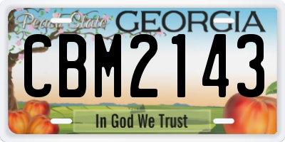 GA license plate CBM2143