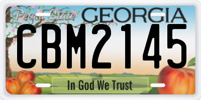 GA license plate CBM2145