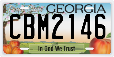 GA license plate CBM2146