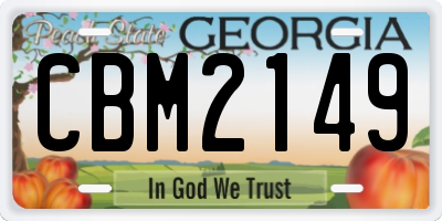 GA license plate CBM2149