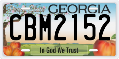 GA license plate CBM2152
