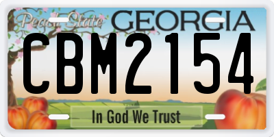 GA license plate CBM2154