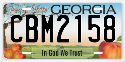GA license plate CBM2158