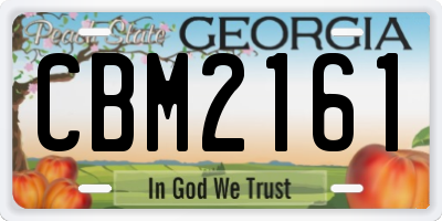 GA license plate CBM2161