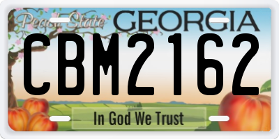 GA license plate CBM2162