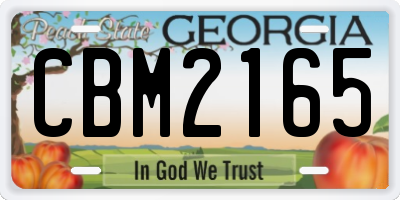 GA license plate CBM2165