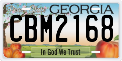 GA license plate CBM2168
