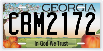 GA license plate CBM2172