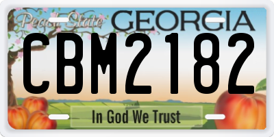 GA license plate CBM2182