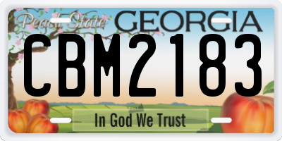 GA license plate CBM2183
