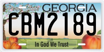 GA license plate CBM2189