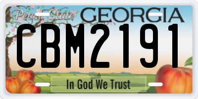 GA license plate CBM2191