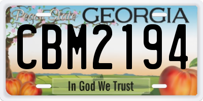 GA license plate CBM2194