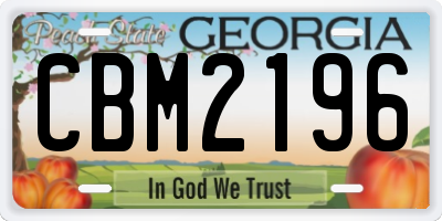 GA license plate CBM2196