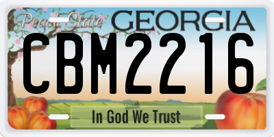 GA license plate CBM2216