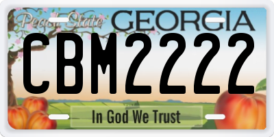 GA license plate CBM2222
