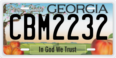 GA license plate CBM2232