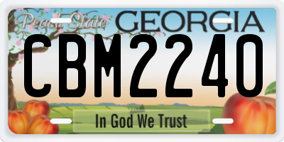 GA license plate CBM2240
