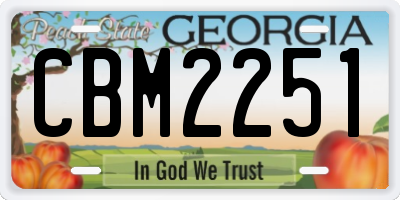 GA license plate CBM2251