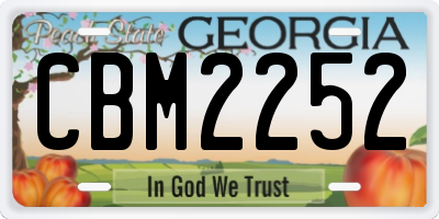 GA license plate CBM2252