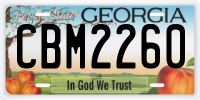 GA license plate CBM2260