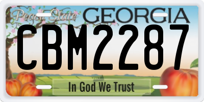 GA license plate CBM2287