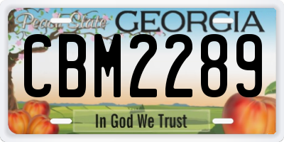 GA license plate CBM2289