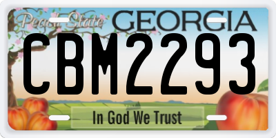 GA license plate CBM2293
