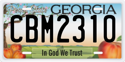 GA license plate CBM2310