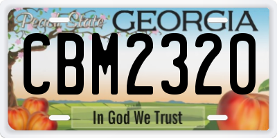 GA license plate CBM2320