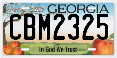 GA license plate CBM2325