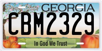 GA license plate CBM2329