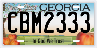 GA license plate CBM2333