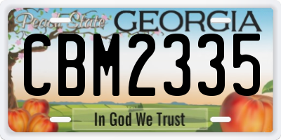 GA license plate CBM2335