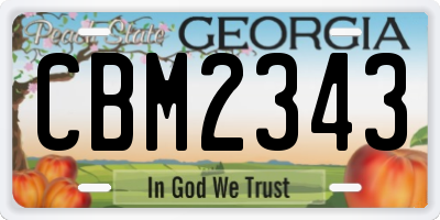 GA license plate CBM2343
