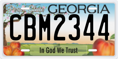 GA license plate CBM2344