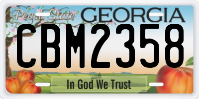 GA license plate CBM2358