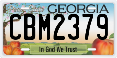 GA license plate CBM2379