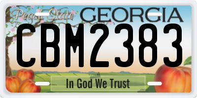 GA license plate CBM2383