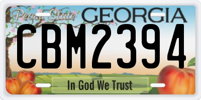 GA license plate CBM2394