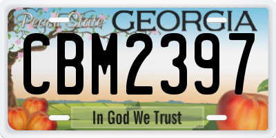 GA license plate CBM2397