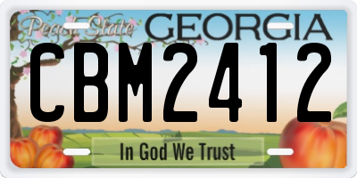 GA license plate CBM2412